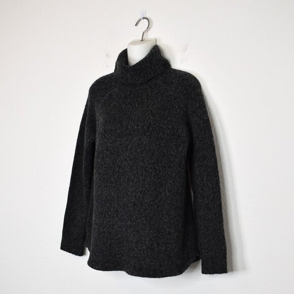 Michael Kors Turtleneck Tunic Sweater Sz M Chunky Marled Wool Neutral Minimalist - Picture 4 of 15